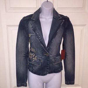 Foxy Jeans Woman’s Embroidered Jean Jacket Size XS